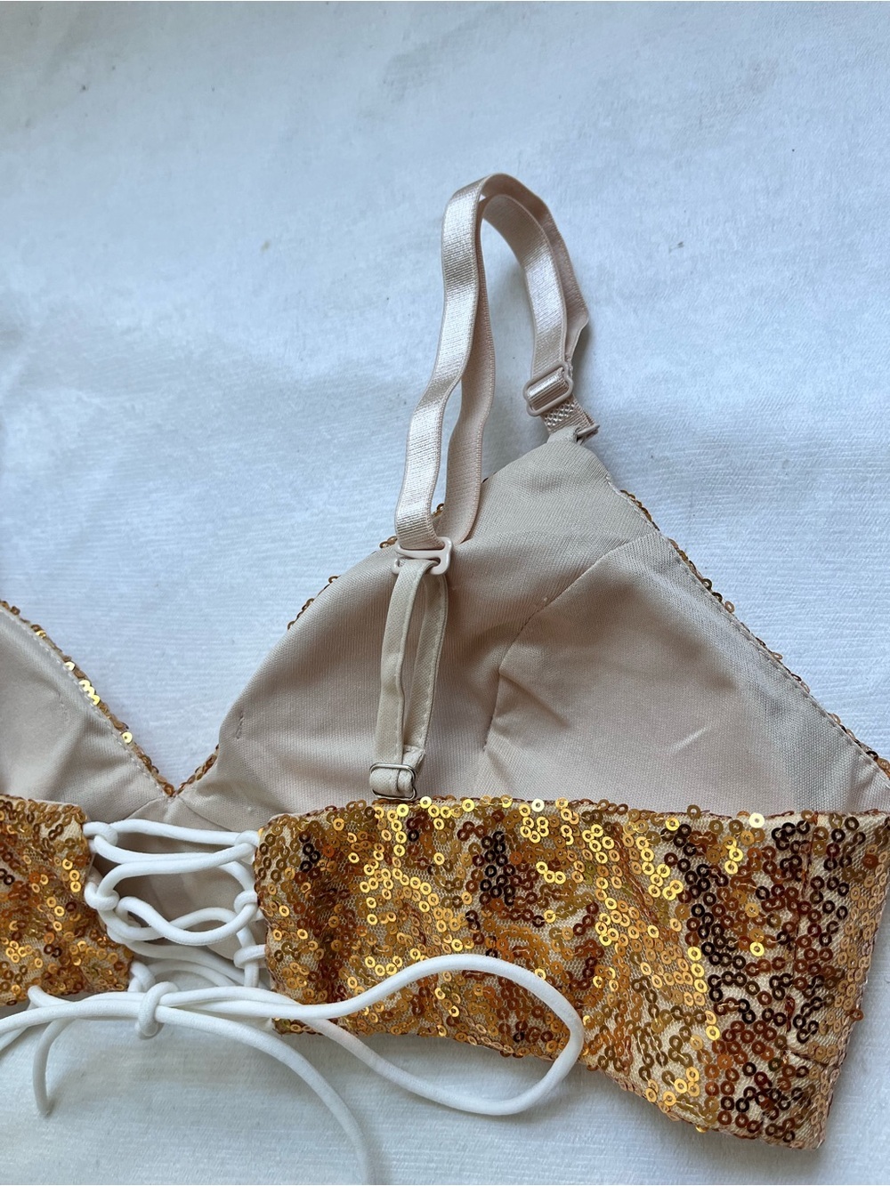 Sequin Gold Triangle Bralette S - Picture 6 of 6